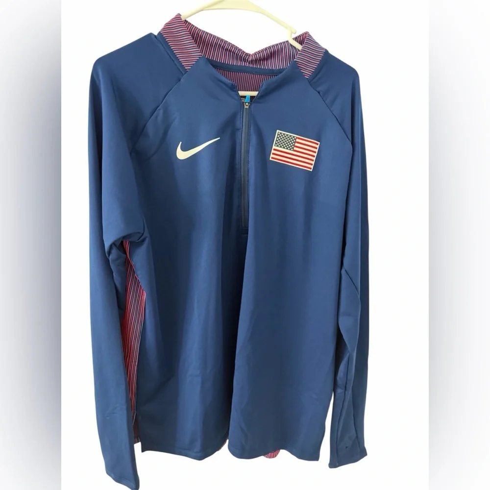 Nike Team USA Track & Field Elite Half Zip Pullover Made In USA - Women’s XL